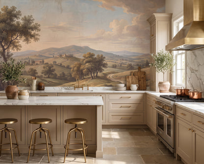 Ochre Tuscan Hills Wallpaper Mural