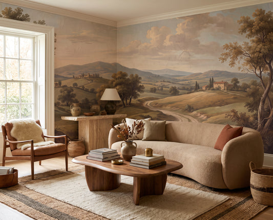 Ochre Tuscan Hills Wallpaper Mural