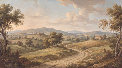 Ochre Tuscan Hills Wallpaper Mural