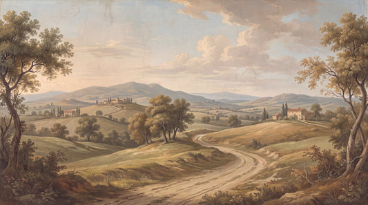 Ochre Tuscan Hills Wallpaper Mural