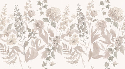Ochre Botanical Silhouette Wallpaper Mural - 7