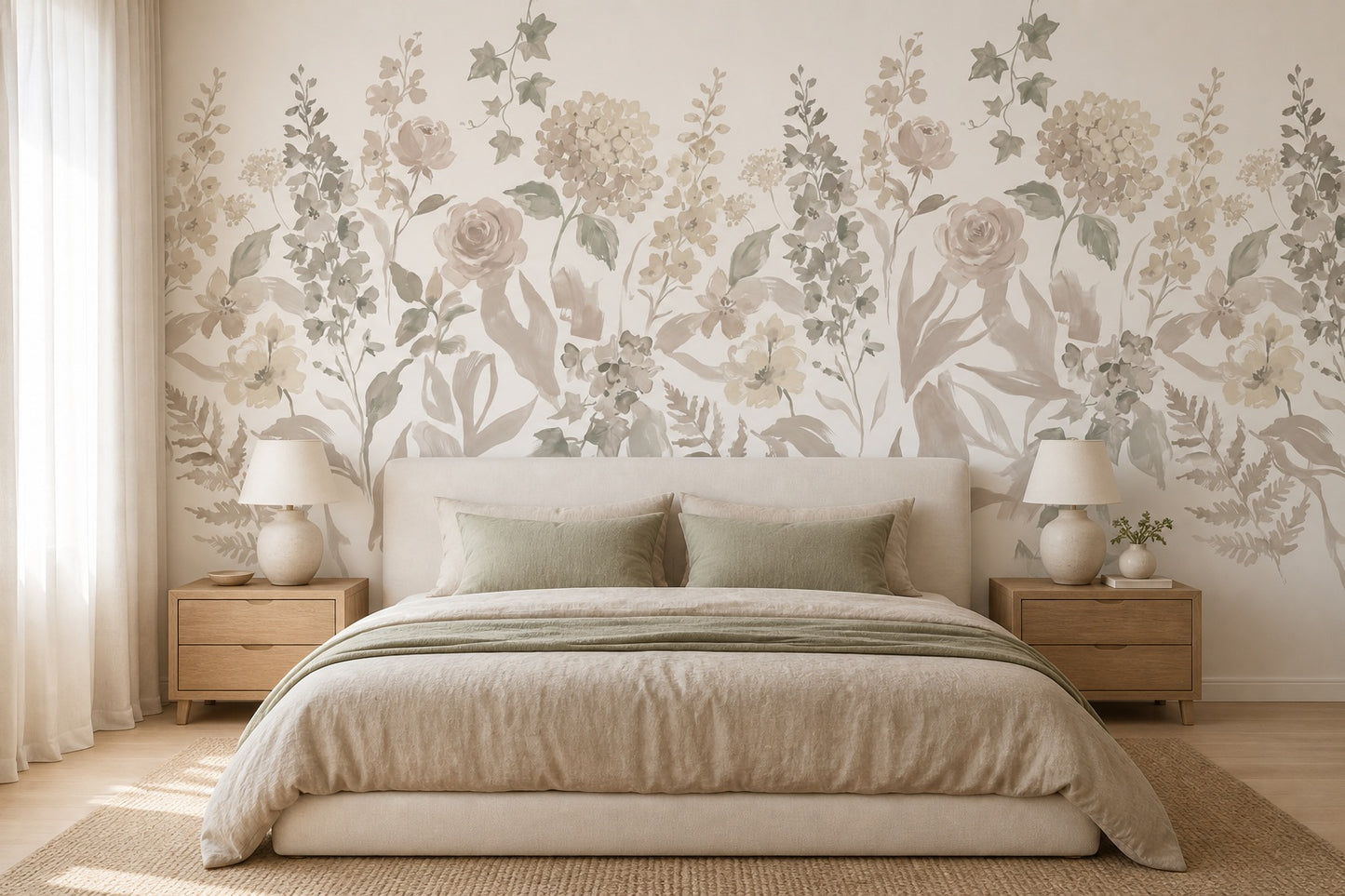 Ochre Botanical Silhouette Wallpaper Mural - 4