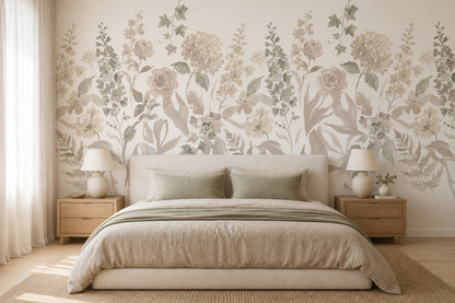 Ochre Botanical Silhouette Wallpaper Mural - 4