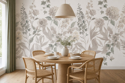 Ochre Botanical Silhouette Wallpaper Mural - 3