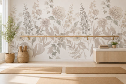 Ochre Botanical Silhouette Wallpaper Mural - 10