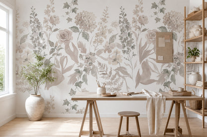 Ochre Botanical Silhouette Wallpaper Mural - 11
