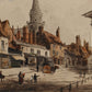 Fresque murale artistique de paysage urbain vintage