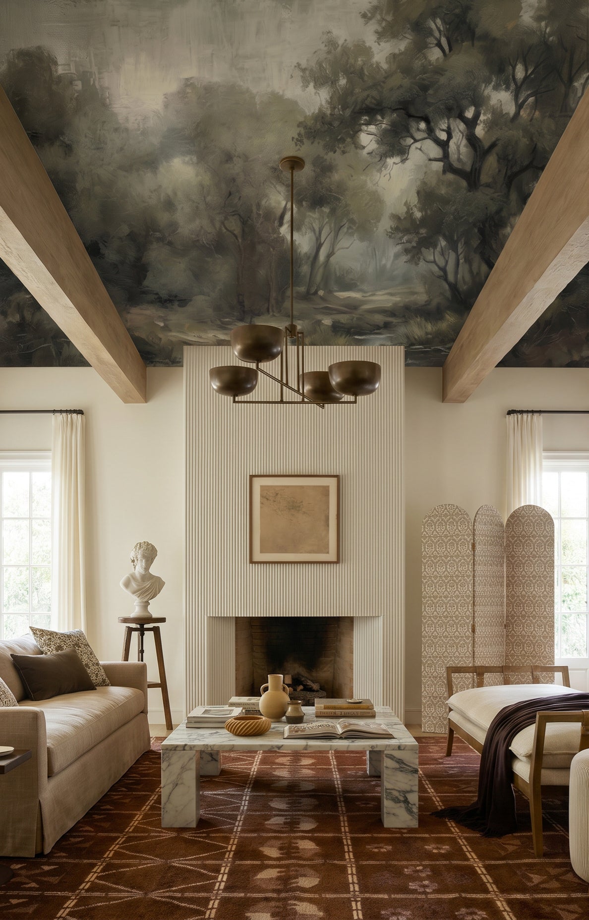 Olive Botanical Forest Wallpaper Mural