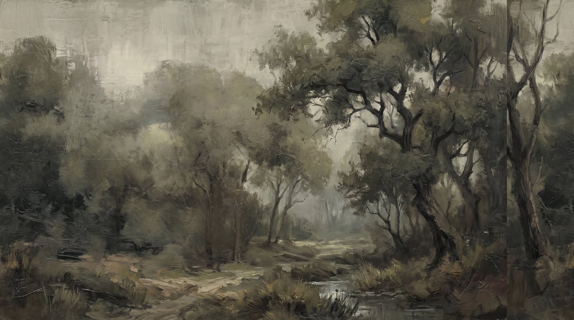 Olive Botanical Forest Wallpaper Mural