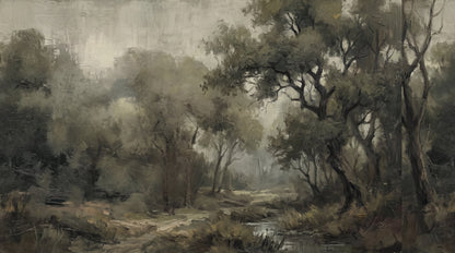 Olive Botanical Forest Wallpaper Mural