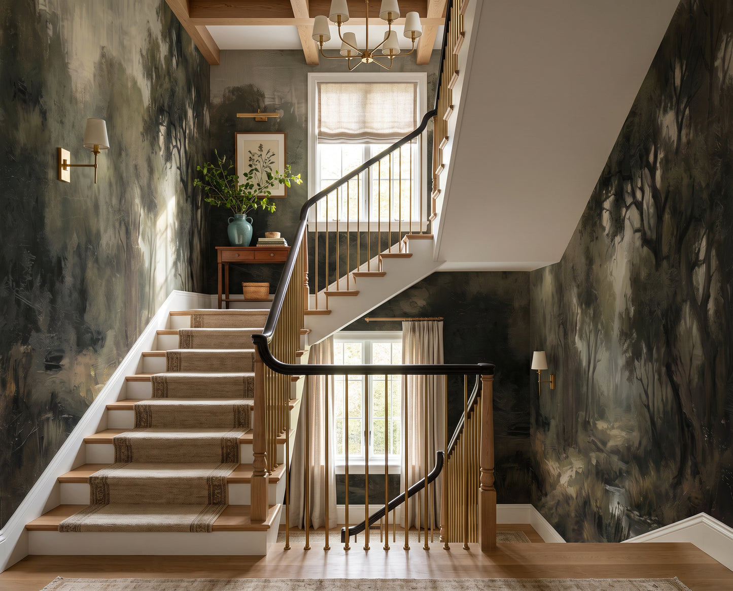 Olive Botanical Forest Wallpaper Mural