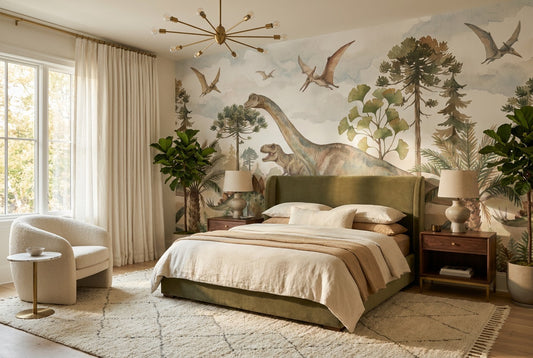 Olive Dinosaur Wallpaper Mural room scene