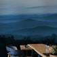 Ombre Blue Mountain Landscape Mural Wallpaper