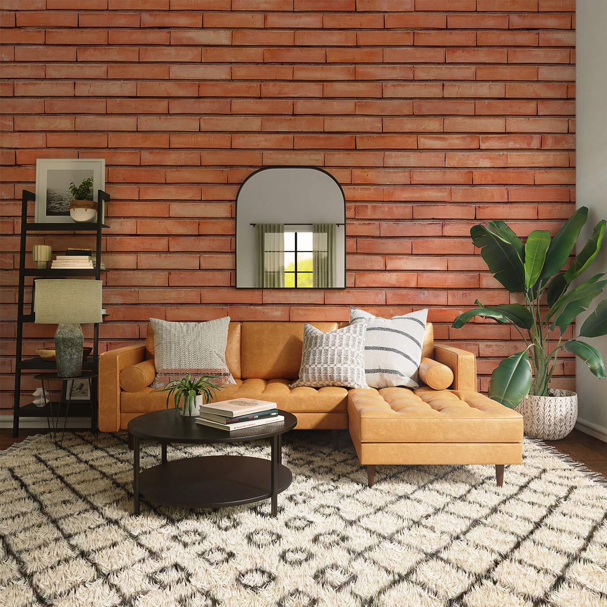 Rustic Red Brick Wallpaper