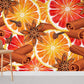 Spicy Cinnamon Citrus Floral Mural Wallpaper