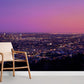 Purple Sunset Cityscape Mural Wallpaper