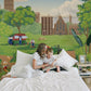 Vintage Picnic Park Scenic Mural Wallpaper