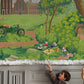 Vintage Picnic Park Scenic Mural Wallpaper