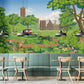 Vintage Picnic Park Scenic Mural Wallpaper