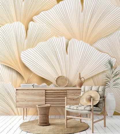Pastel Ginkgo Mural Wallpaper for Home