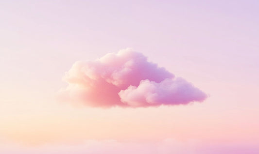 Pastel Pink Floating Cloud Mural Wallpaper