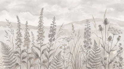 Pearl Foxglove Meadow Wallpaper Mural - 6