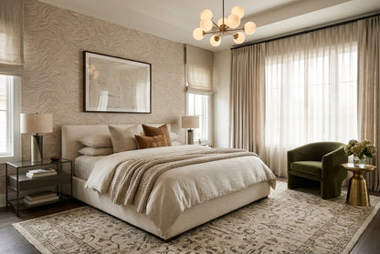 Beige Swirl Wallpaper Mural view 5