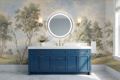 Blue Watercolor Birch Landscape Wallpaper Mural - 4
