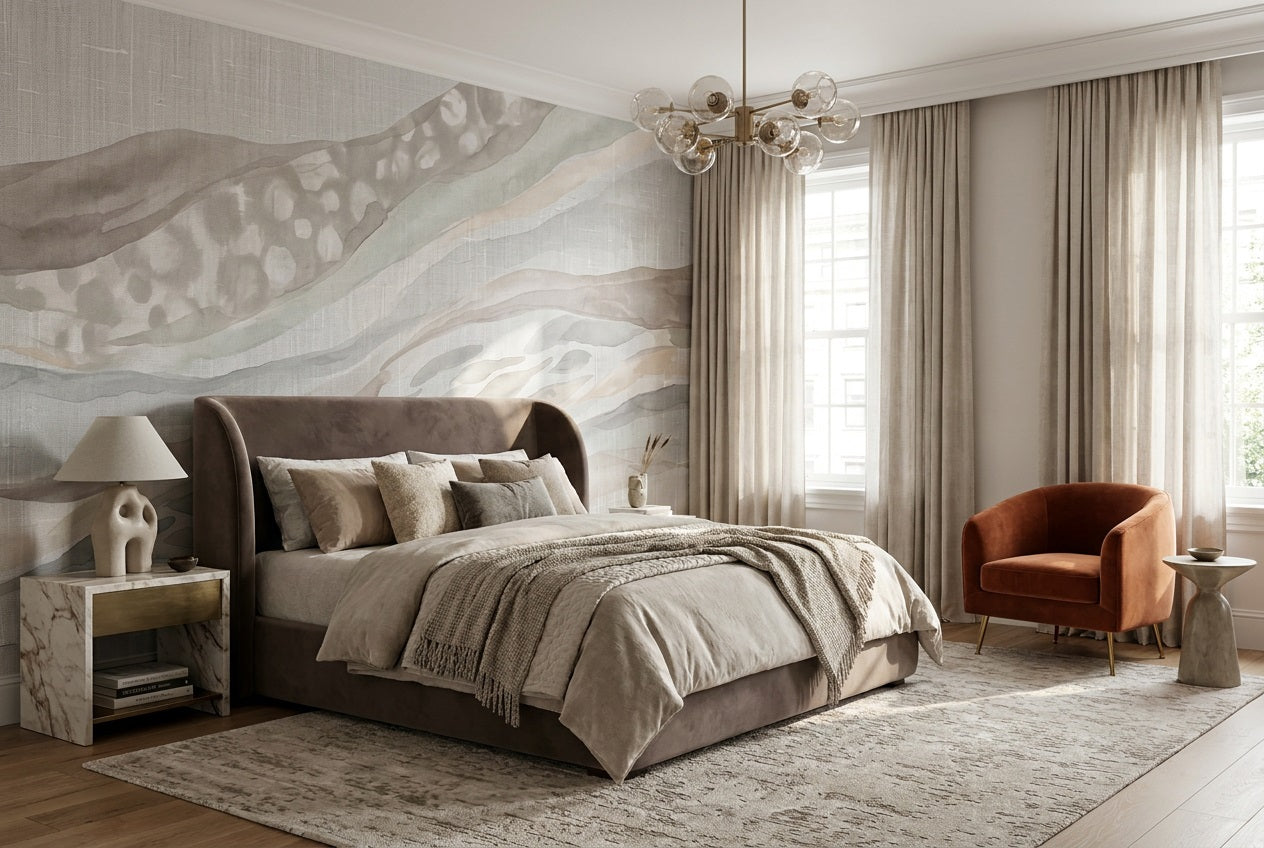 Gray Stripes Wallpaper Mural view 3