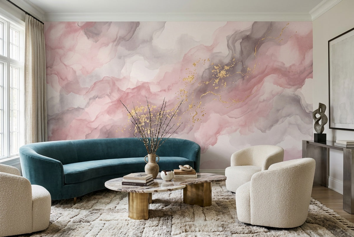 Pink Marble Wallpaper Mural view 6