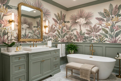 Rose Fan Palms Wallpaper Mural view 4