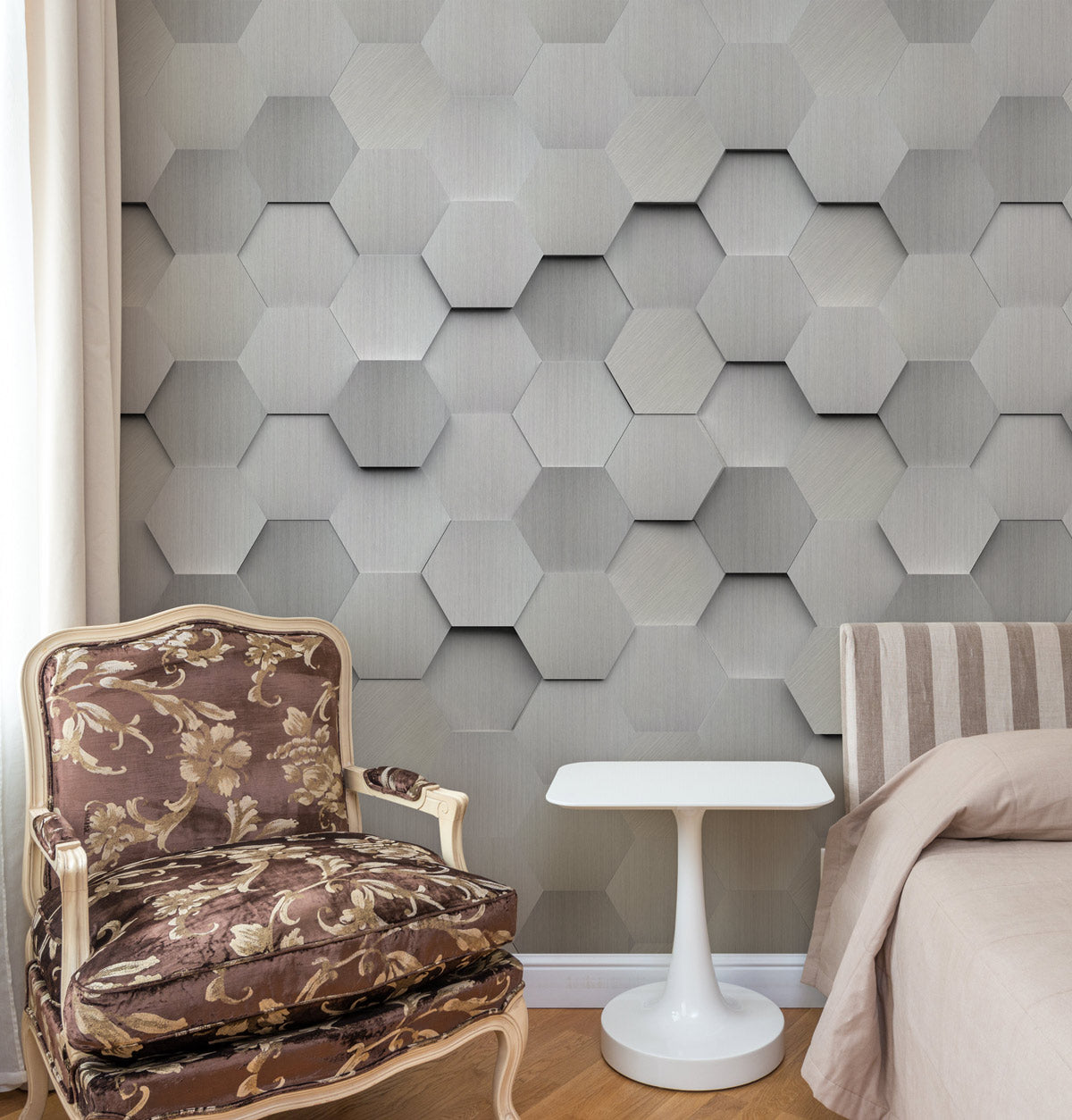 Brushed Metal Elegance Mural Wallpaper