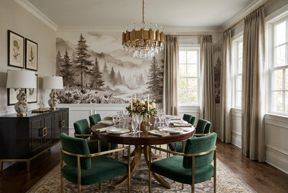 Moss Mountain Pine Forest Wallpaper Mural interior setting