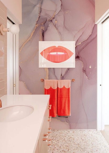 Mystic Jungle Watercolor Mural Wallpaper in bathroom