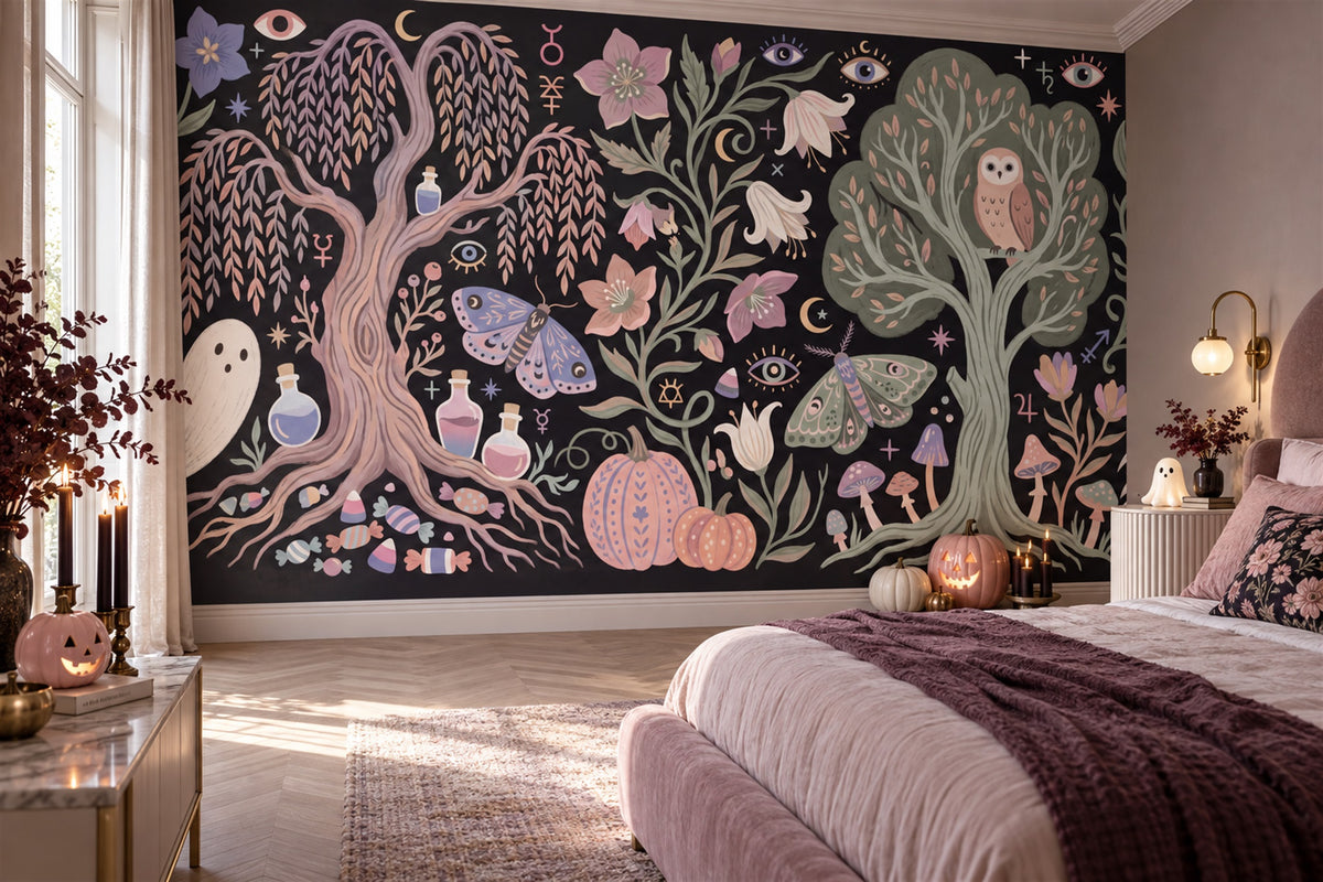 Enchanted Ghosts and Owls Halloween Wallpaper Mural - image 3
