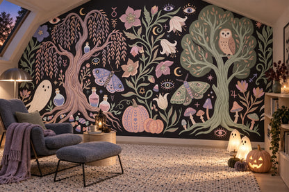 Enchanted Ghosts and Owls Halloween Wallpaper Mural - image 4