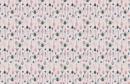 Home Decoration Wallpaper Mural Featuring Flowers and Tools