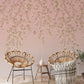 ombre pink wall mural living room design