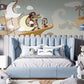 Bedroom Wall Decoration Featuring a Cartoon Mural of a Pirate Sailing the Ocean