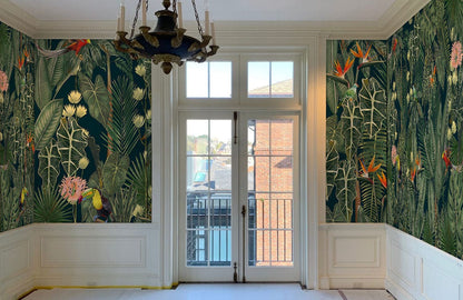 jungle forest wall mural entryway decoration