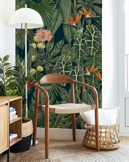 jungle forest wall mural hallway decor idea