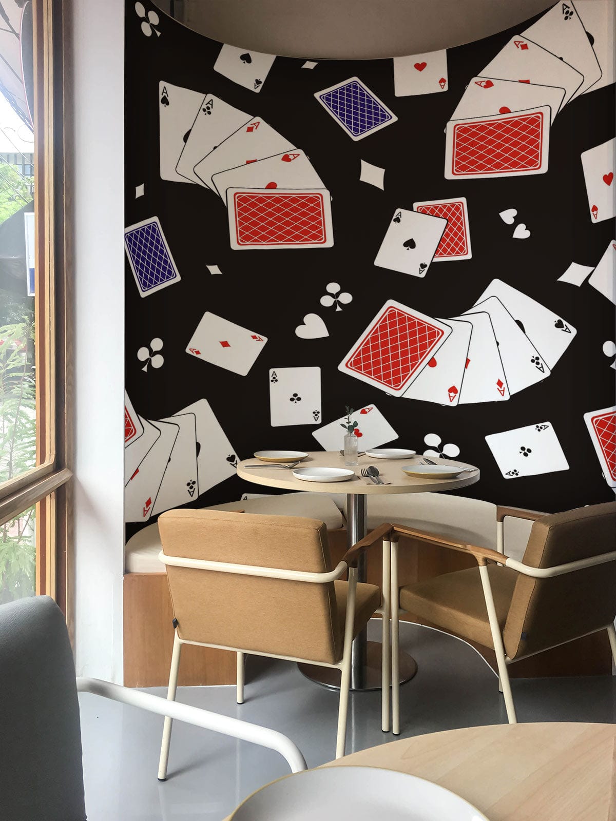 Unique Playing Cards Modern Mural Wallpaper