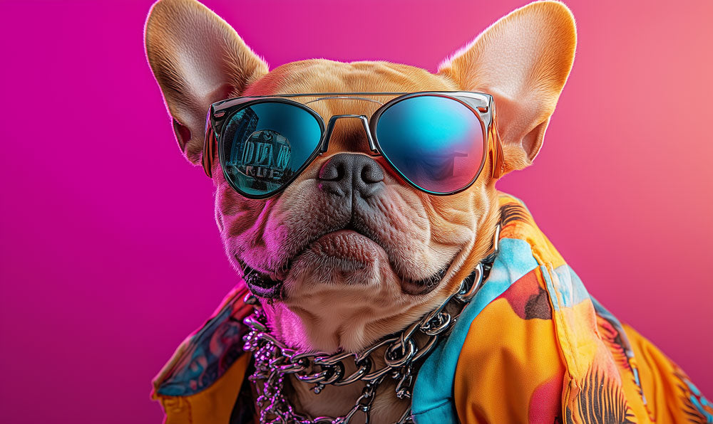 Pop Color Frenchie Vibes Mural Wallpaper