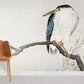 Elegant Heron Japanese Art Mural Wallpaper