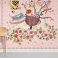 Whimsical Rabbit Floral Kids Mural Wallpaper