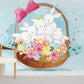 Whimsical Bunnies Floral Kids Mural Wallpaper