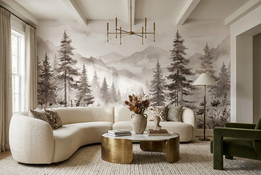 Moss Mountain Pine Forest Wallpaper Mural room scene