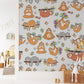 Whimsical Sloth Pattern Kids Wallpaper Mural