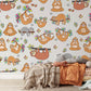 Whimsical Sloth Pattern Kids Wallpaper Mural