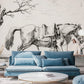 Vintage Equestrian Sketch Art Mural Wallpaper